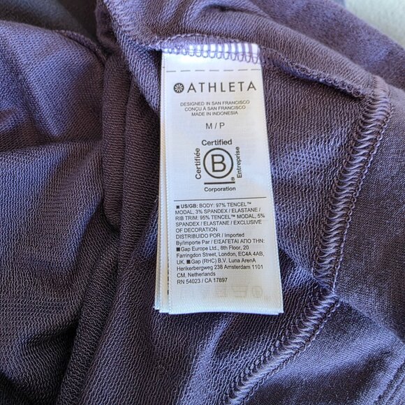 Athleta Womens M P Purple Open Front Cardigan Sweater Soft Waterfall Stretch - Picture 8 of 8